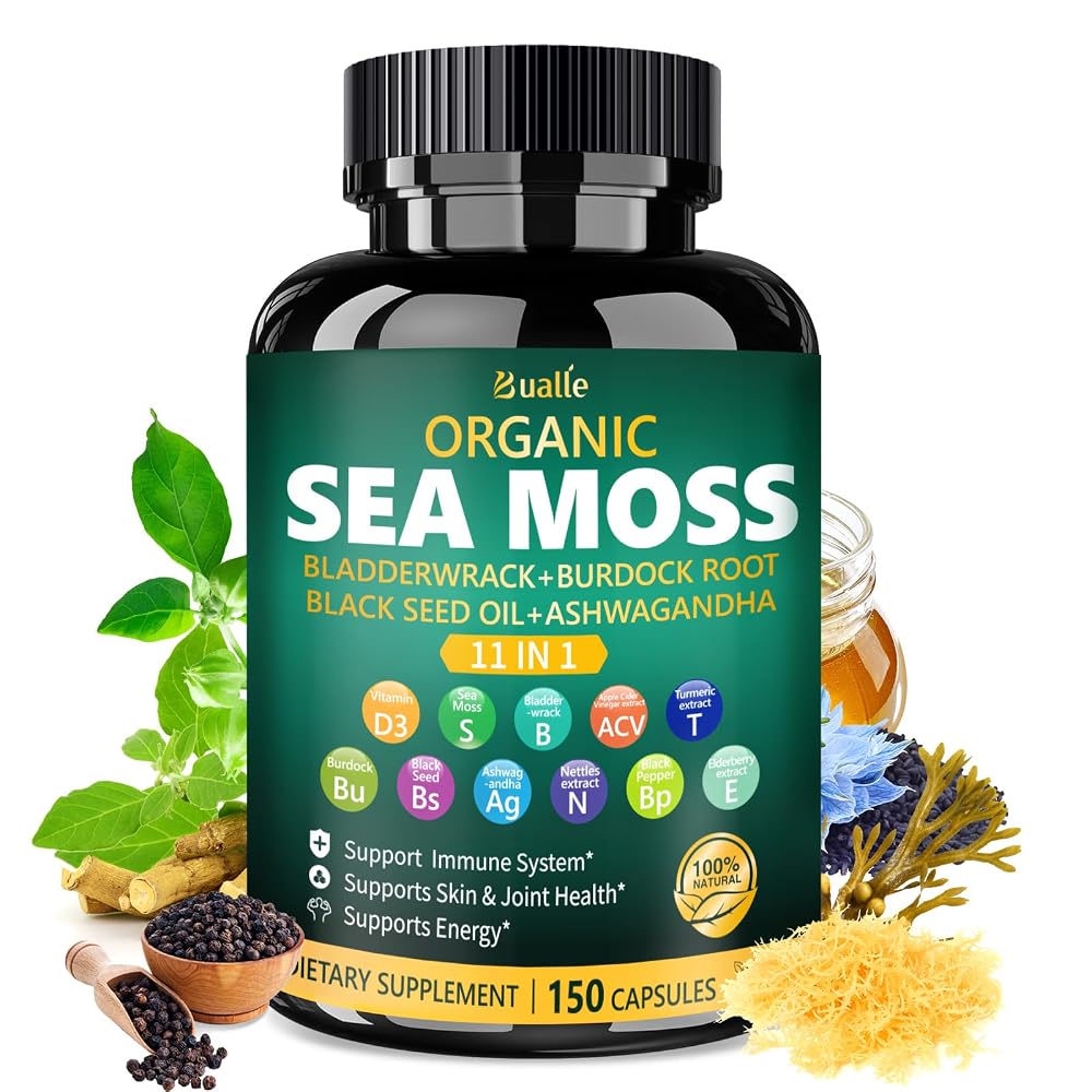 Bualle Organic Sea Moss 30:1 Capsules 11-in-1 - 150 Capsules