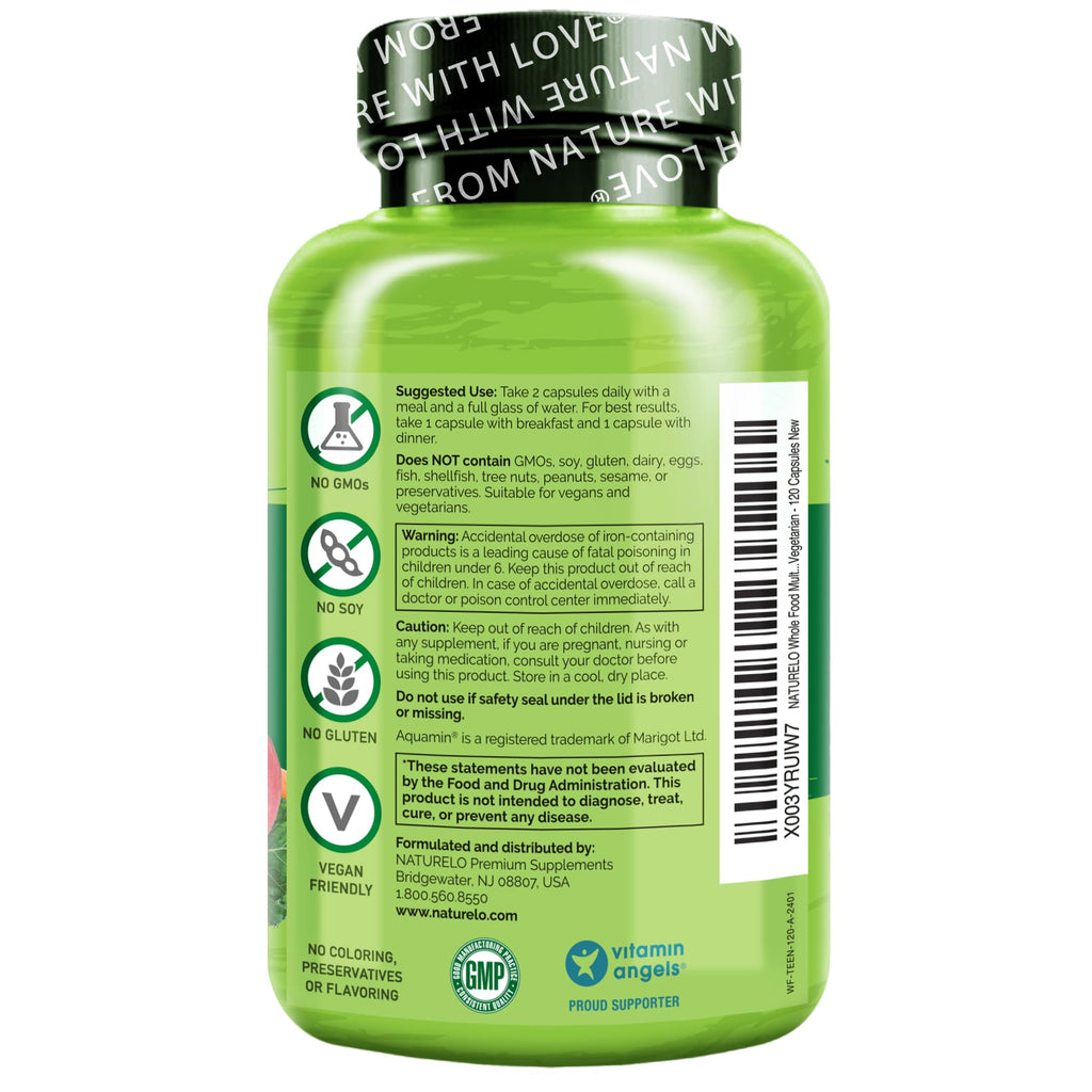 NATURELO Whole Food Multivitamin for Teens