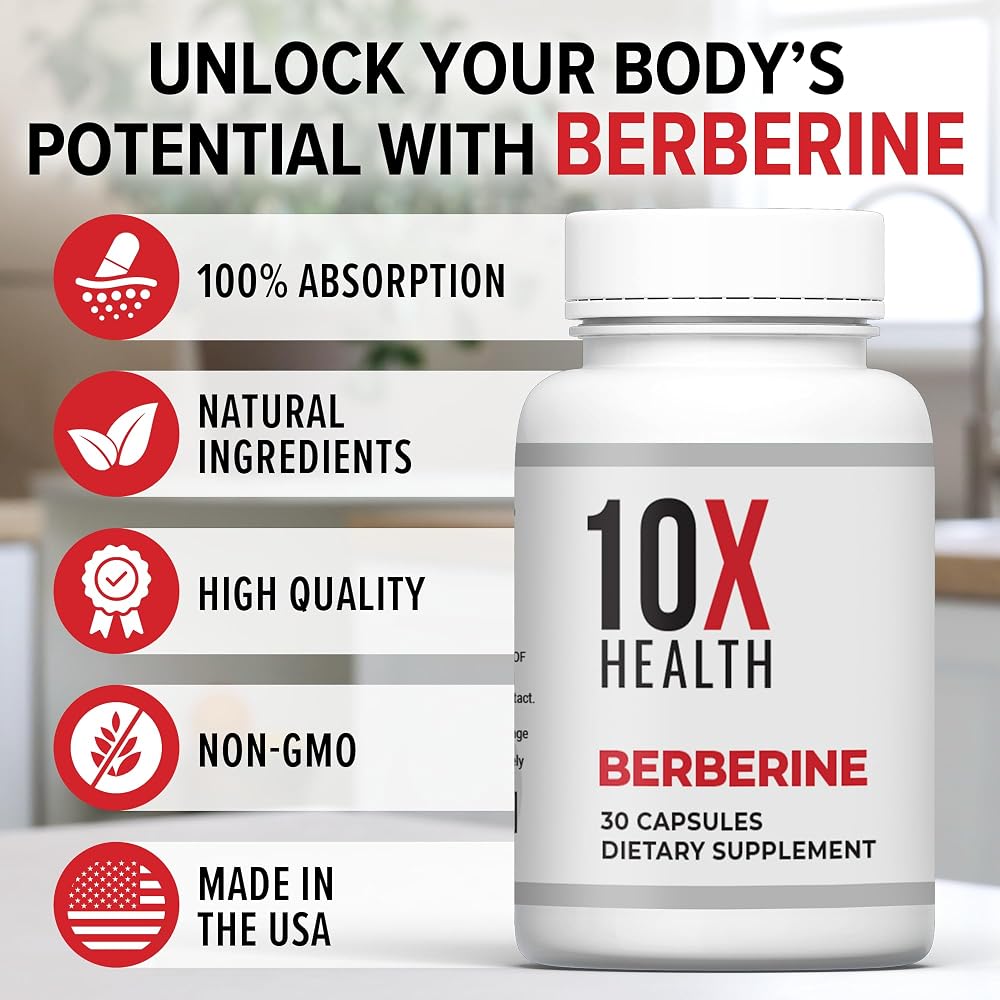 10X Health Berberine 500mg - 30 Capsules - image 5