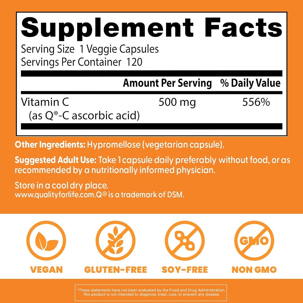 Doctor's BEST Vitamin C 500mg Immune Support - 120 Vegetarian Capsules - image 4