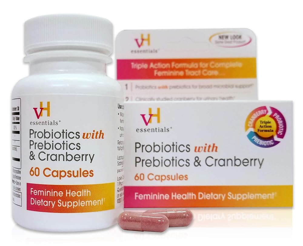 vH essentials Probiotics with Prebiotics and Cranberry - 60 Capsules