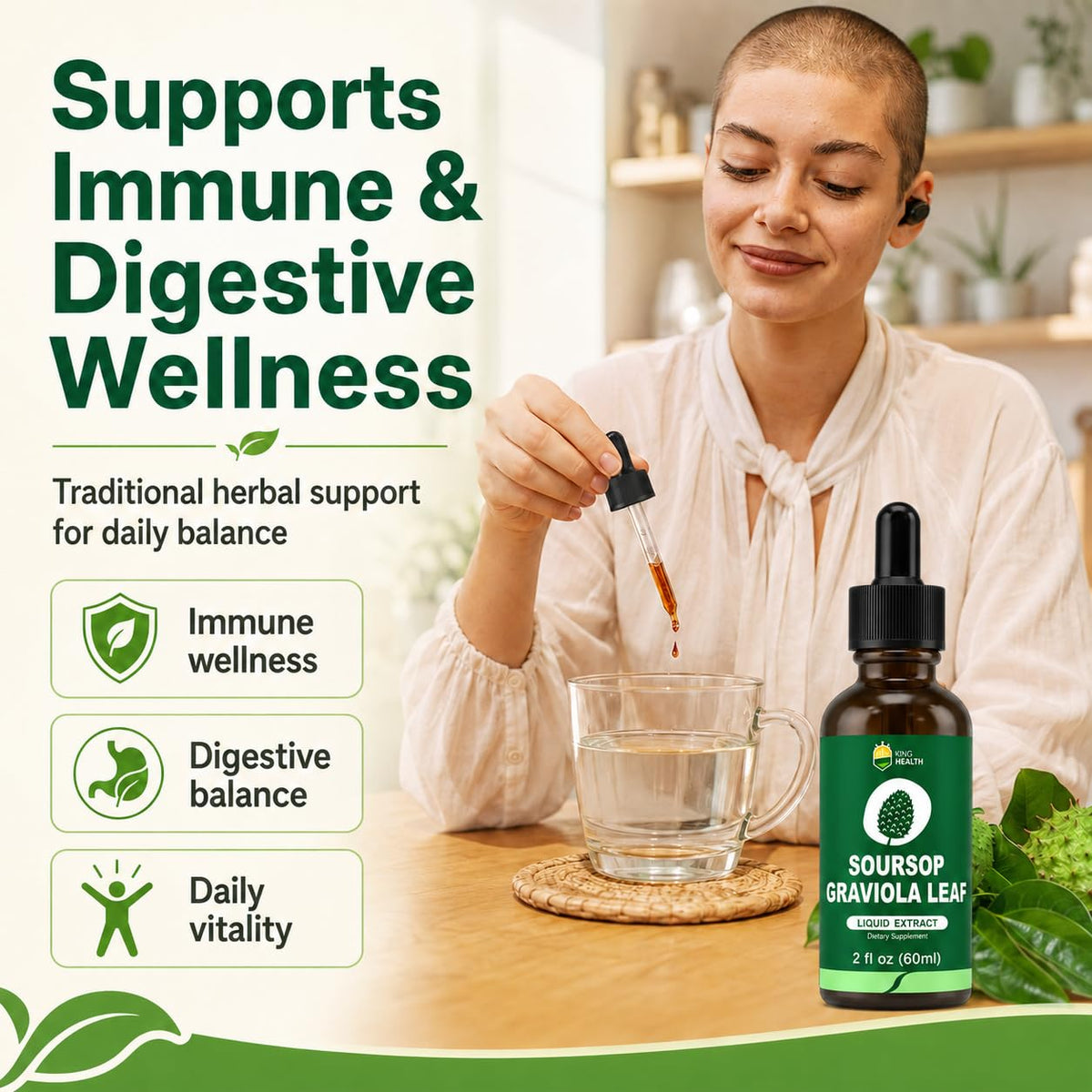 KingHealth Organic Soursop Leaves Extract Drops