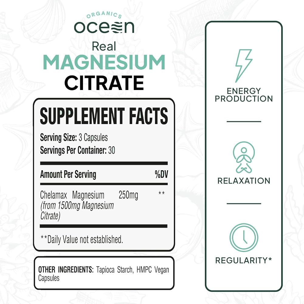 Organics Ocean Real Magnesium Citrate - High Absorption Magnesium