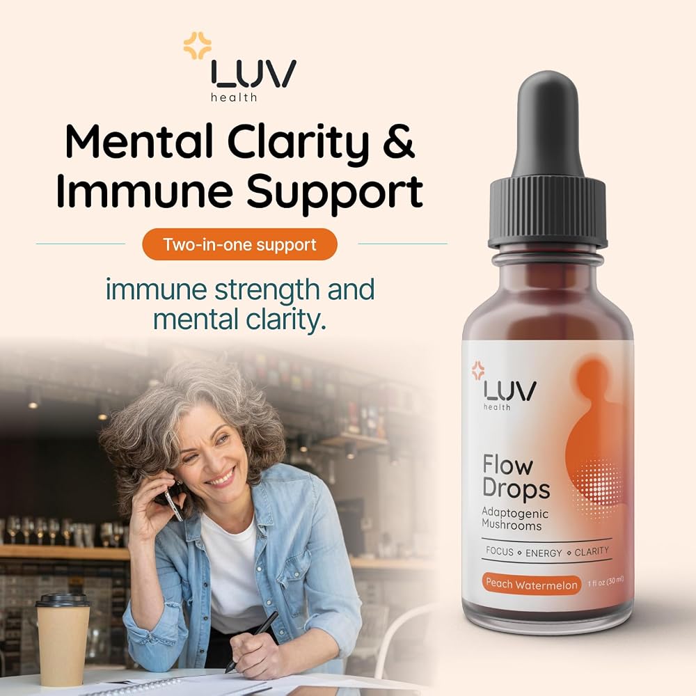 LUV health Flow Drops Energy Supplement with Lion's Mane - 90 Servings - image 4