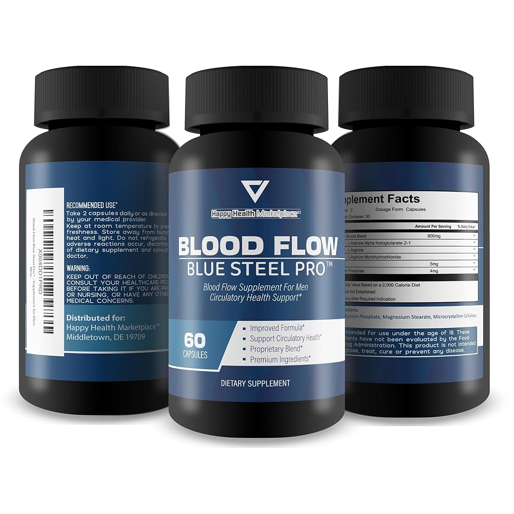 Happy Health Marketplace Blood Flow Blue Steel Pro - 60 Capsules - image 4