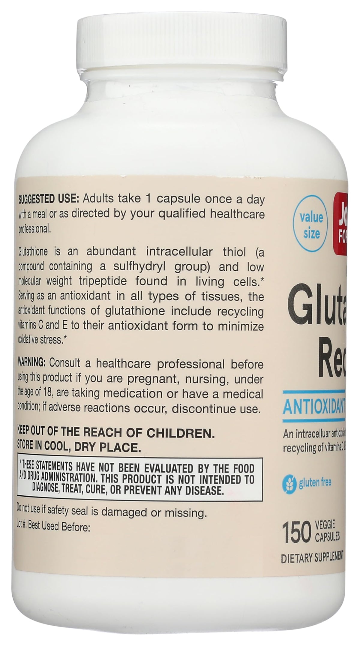 Jarrow Formulas Glutathione Reduced 500 mg - 150 Vegetarian Capsules - image 4