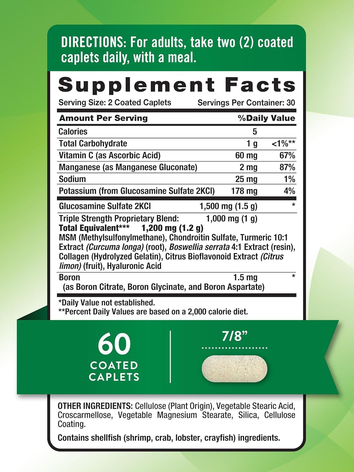 Nature's Truth Triple Strength Glucosamine Chondroitin MSM - 120 Caplets - image 7
