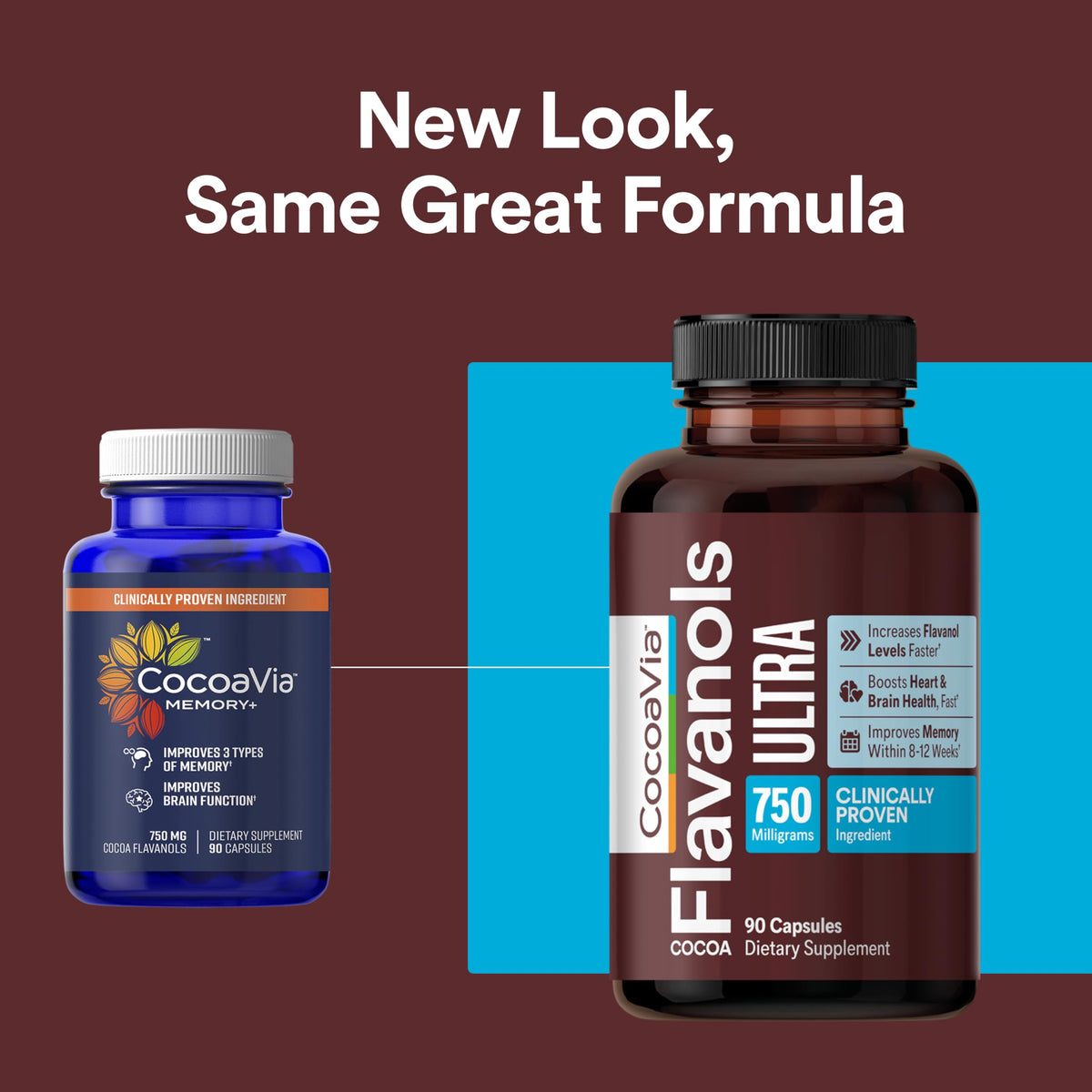 CocoaVia Ultra 750mg Cocoa Flavanols Heart & Brain Support - 90 Capsules - image 3