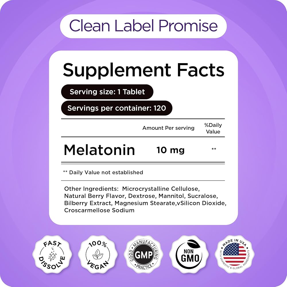 Balancebreens Melatonin 10mg Fast-Dissolve, 120 Tablets