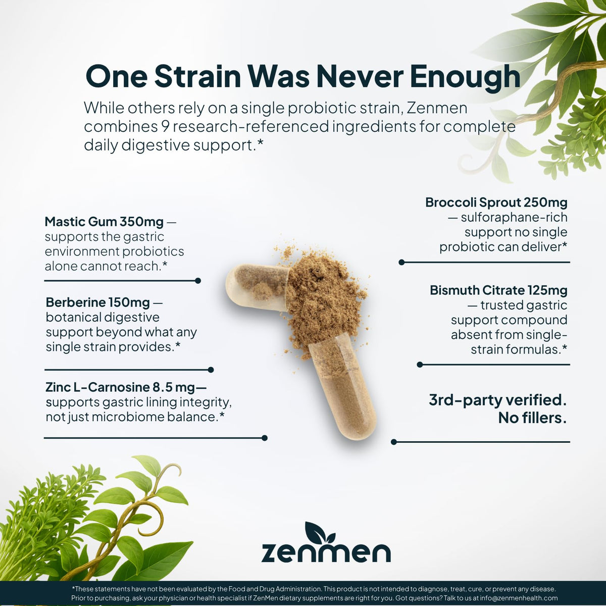 Zenmen H. Pylori Support Probiotic with Mastic Gum - 60 Vegan Capsules - image 5