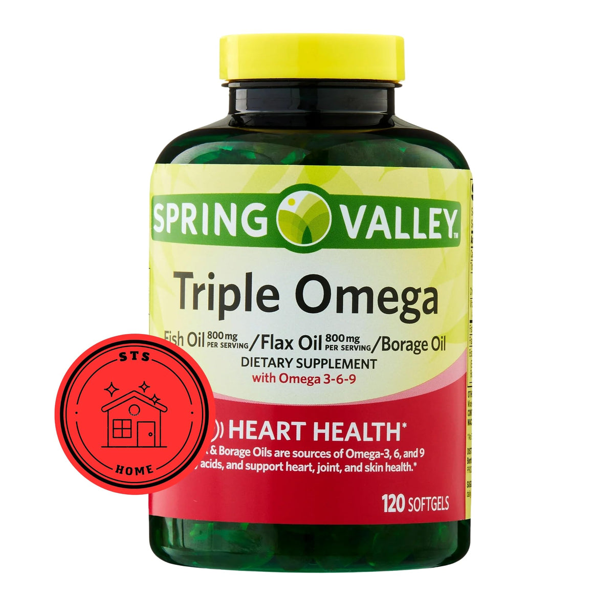STS Home Spring Valley Triple Omega Fish Flax Borage Oil - 120 Softgels