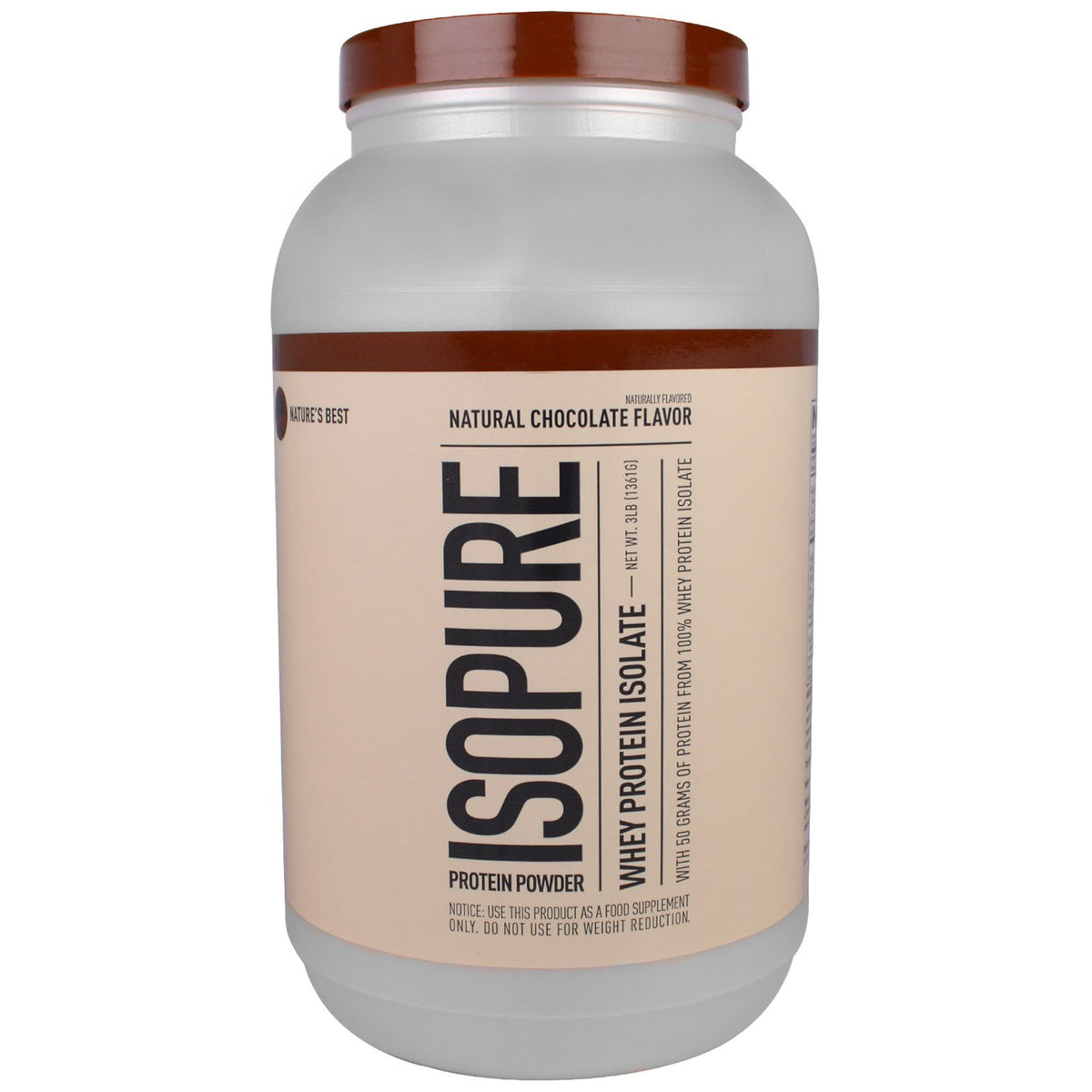Isopure 100% Whey Protein Isolate Natural Chocolate - 3 Pounds