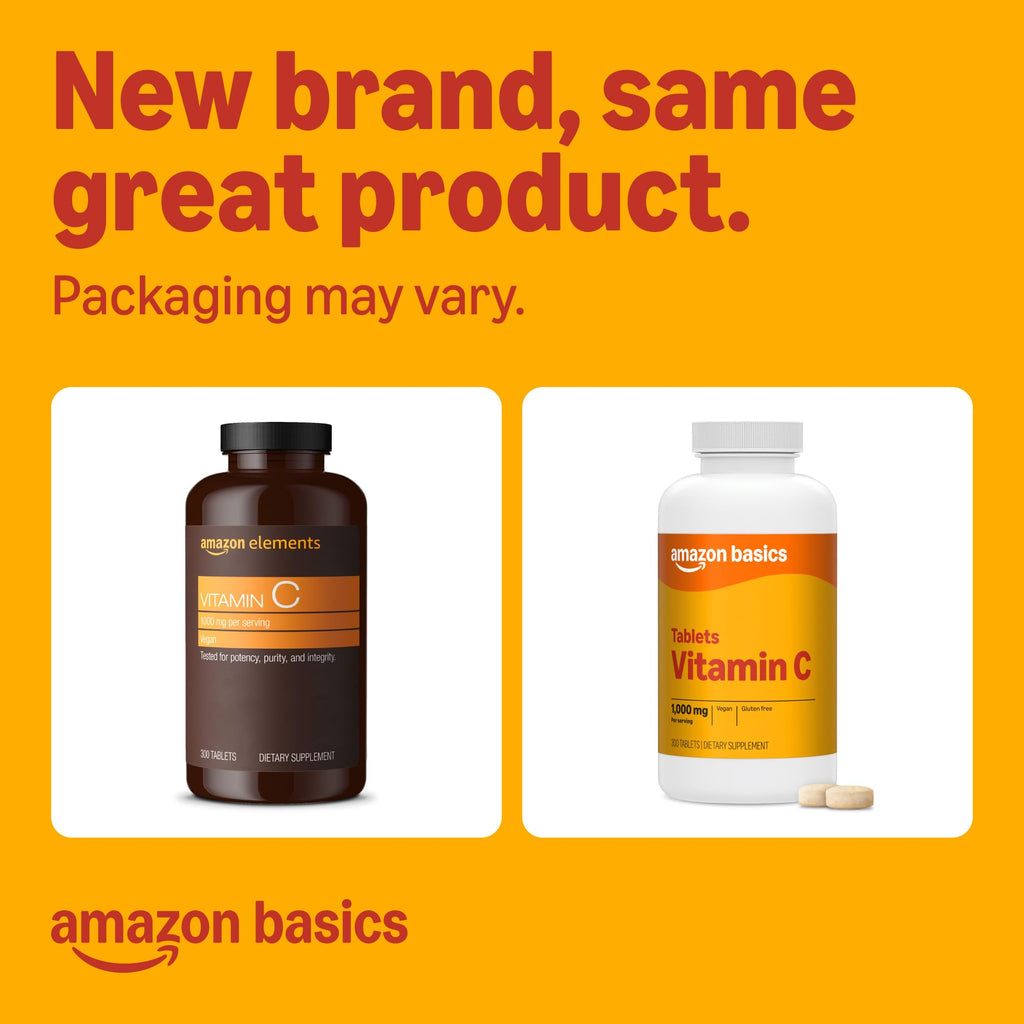 Amazon Basics Vitamin C 1000mg Immune Support - 300 Tablets - image 2