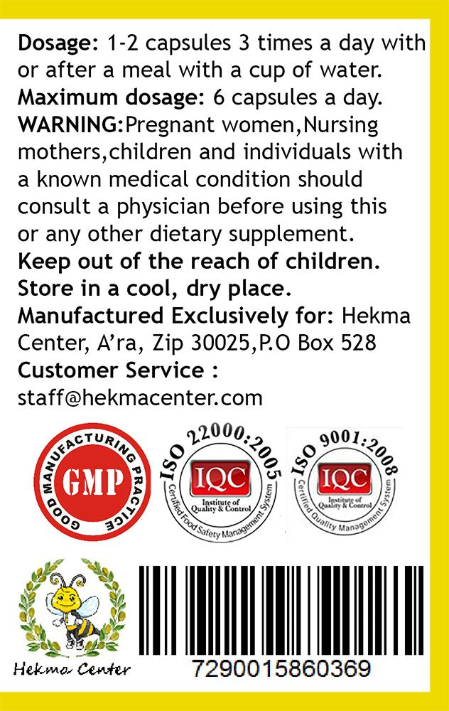 Hekma Center Turmeric Curcumin Extract 500 MG - 100 Capsules - image 3