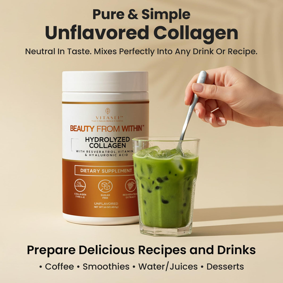 VITASEI Beauty Boost Collagen Peptides Powder