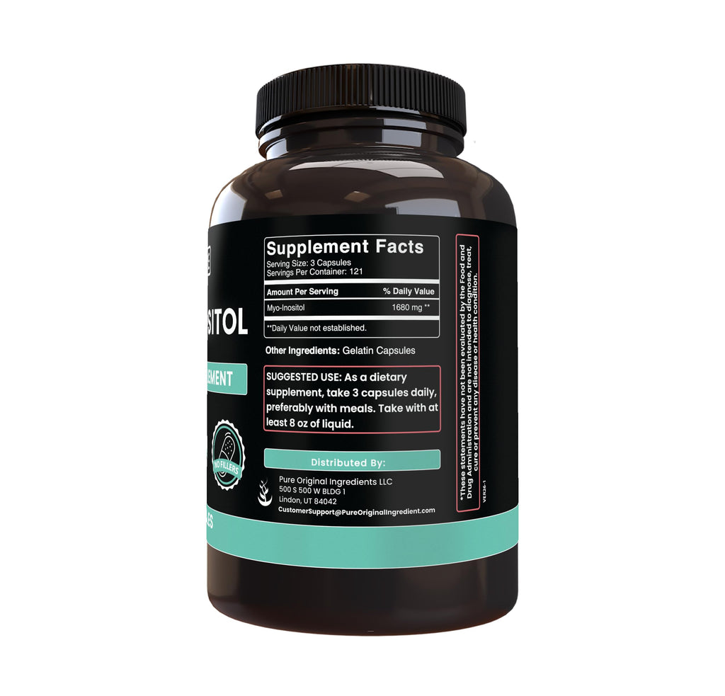 Pure Original Ingredients Myo-Inositol (730 Capsules) No Magnesium Or