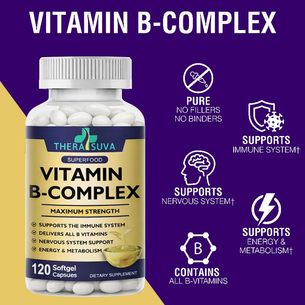 TheraSuva Vitamin B-Complex + CoQ10 + Vitamin C - 120 Softgels - image 5