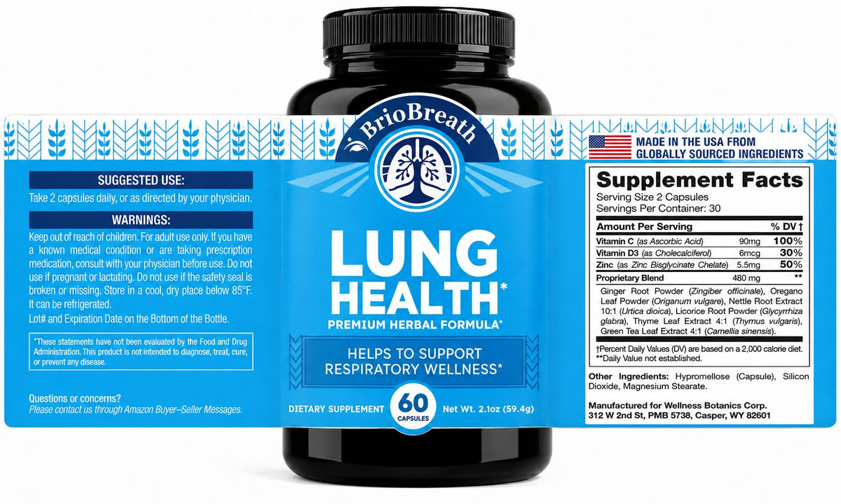 BRIOBREATH Lung Support Supplement - 60 Capsules - image 7