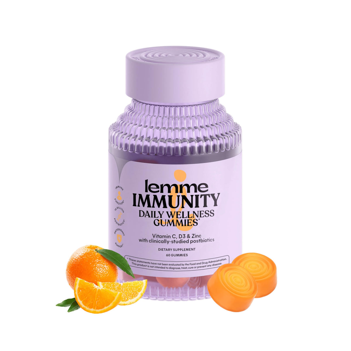Lemme Immunity Postbiotic Gummies with Vitamin C - 60 Count