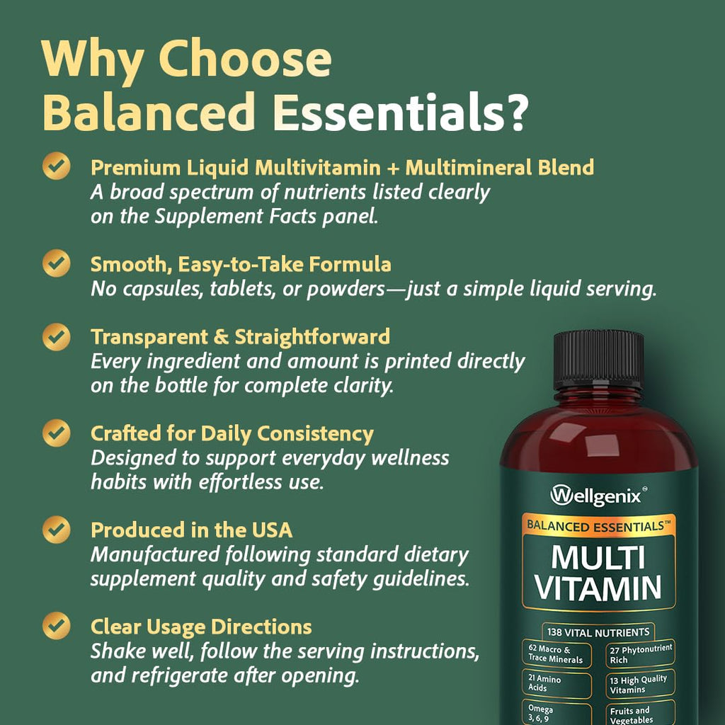 Wellgenix Balanced Essentials Liquid Multivitamin & Minerals - 32 Fl Oz - image 5