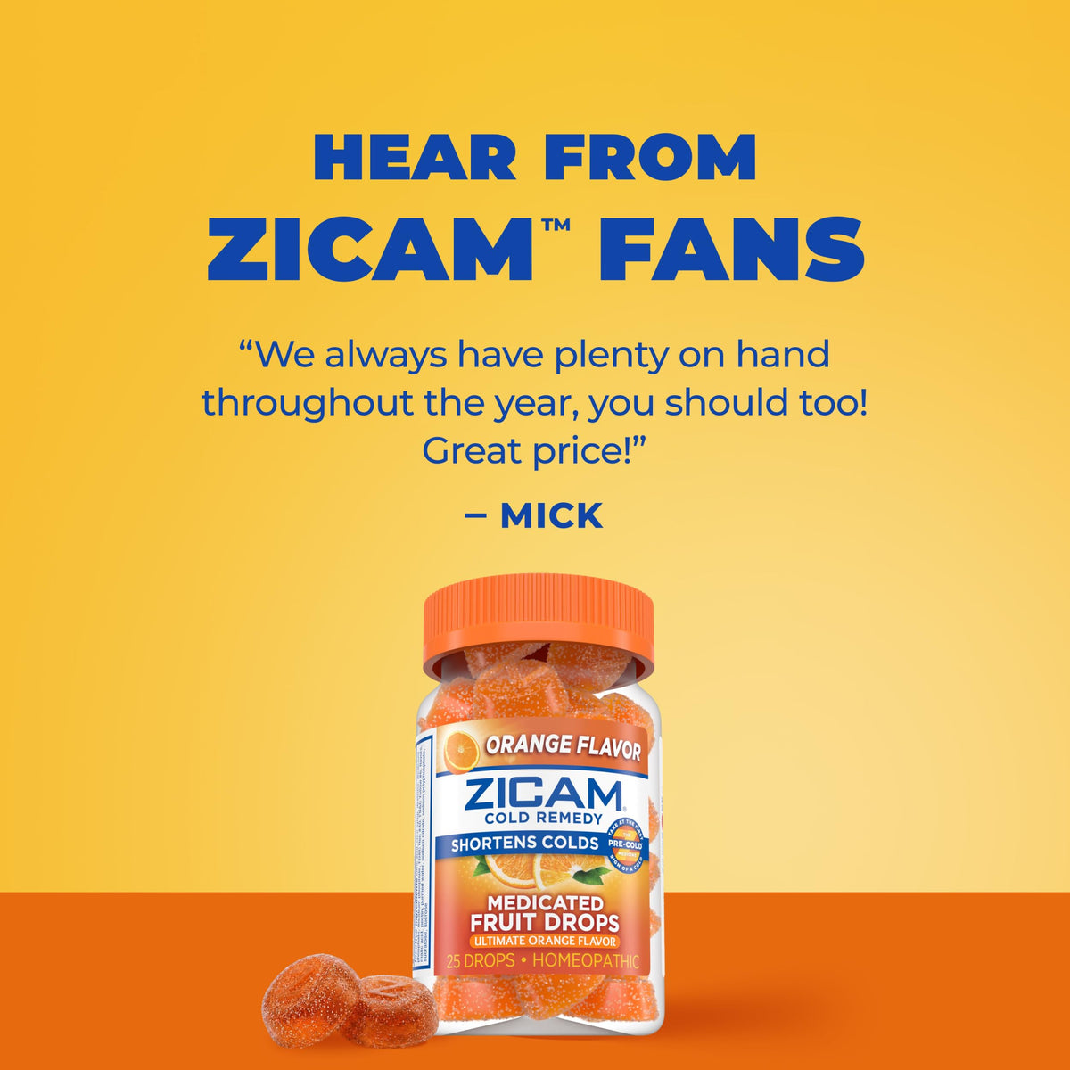 Zicam Cold Remedy Zinc Medicated Fruit Drops Orange - 25 Count - image 8