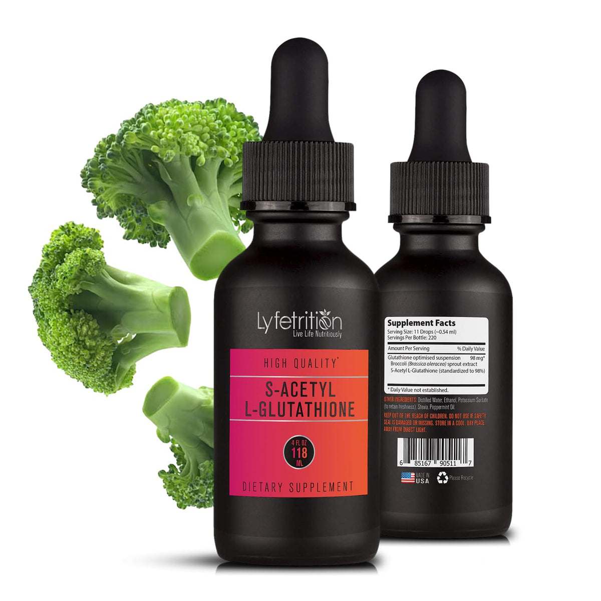 Lyfetrition S-Acetyl L-Glutathione 98mg Liquid - 220 Servings