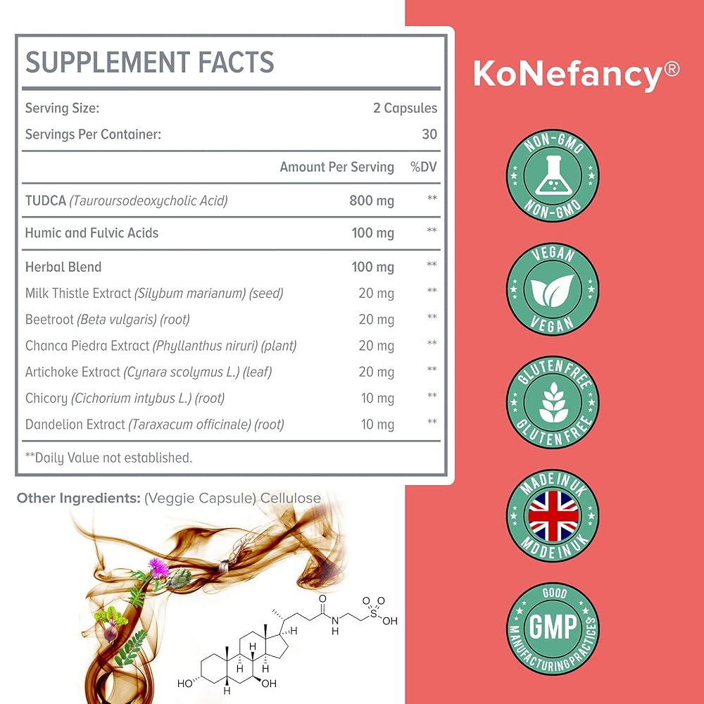 KoNefancy TUDCA Bile Salts with Milk Thistle Liver Supplements - image 5