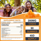 ZEBORA CoQ10 200mg Gummies, Natural Orange Flavor - 90 Gummies - image 3