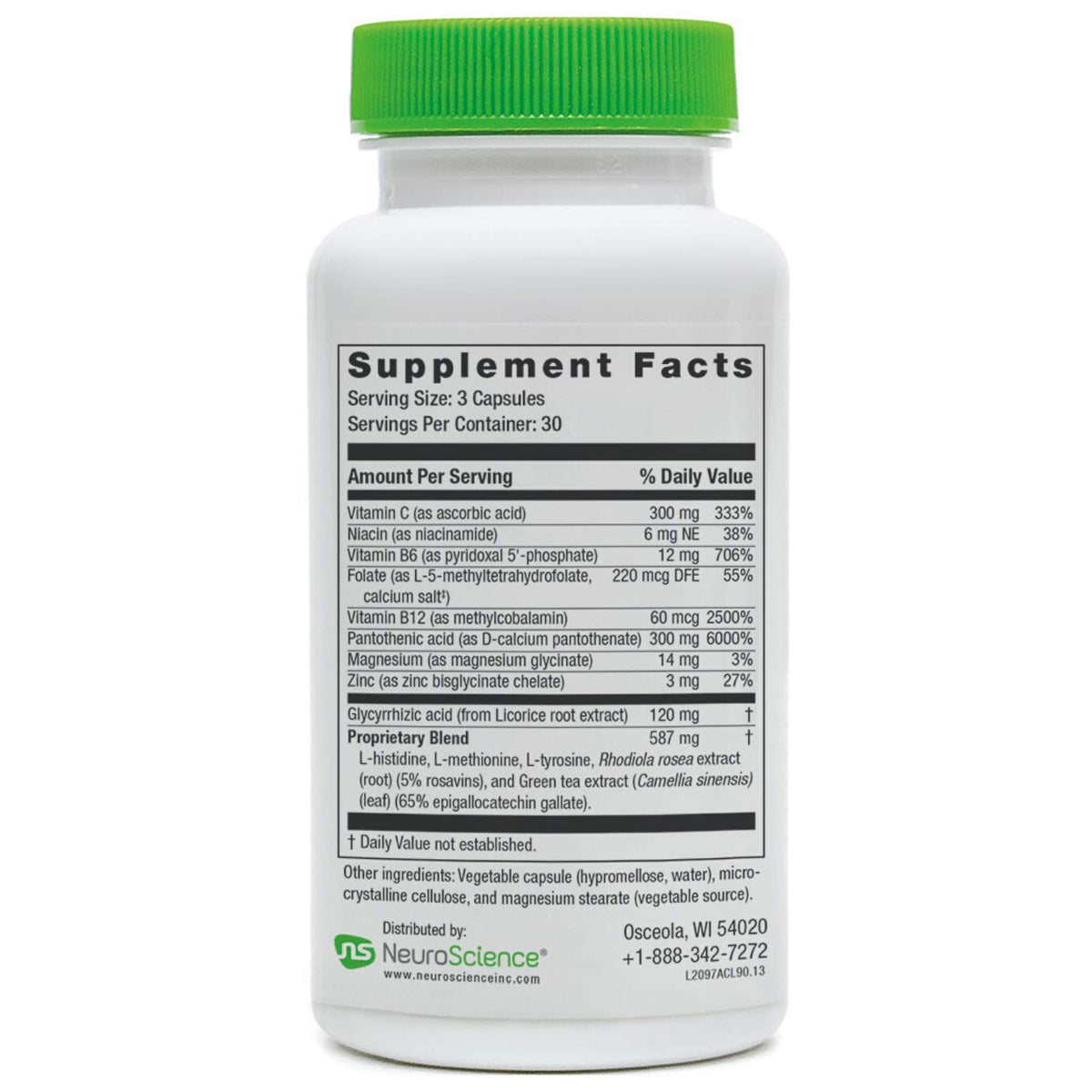 NeuroScience AdreCor with Licorice Root Adrenal Support - 90 Capsules - image 2