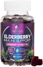 Nature's Nutrition Elderberry Gummies 120mg - 3X Strength Black