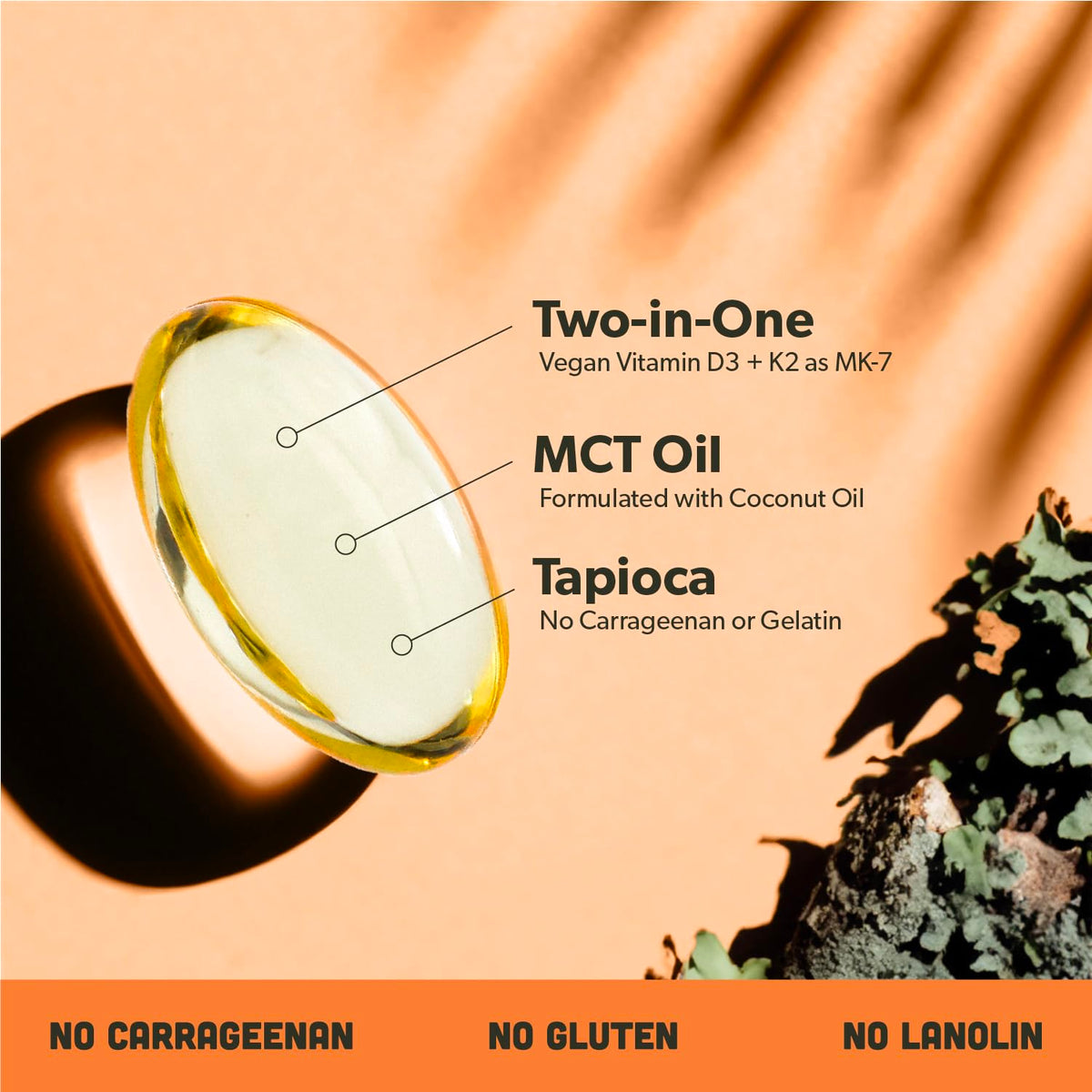 sapling Vegan Vitamin D3 + K2 Supplement - 60 Softgels - image 3