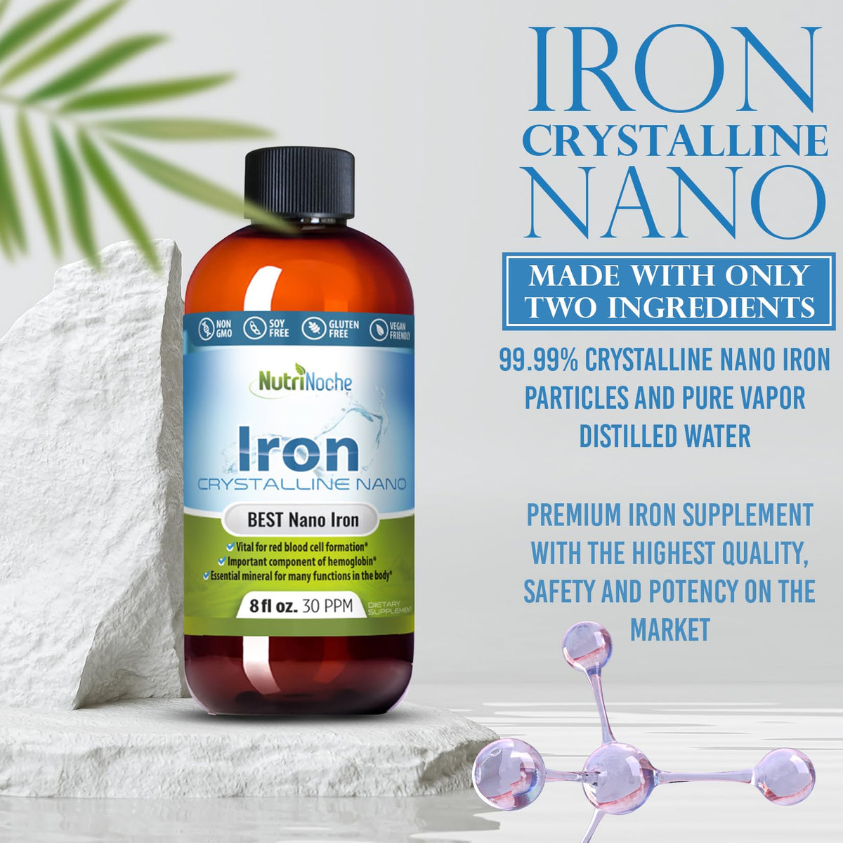 NutriNoche Colloidal Liquid Iron Supplement - 30 ppm - Colloidal
