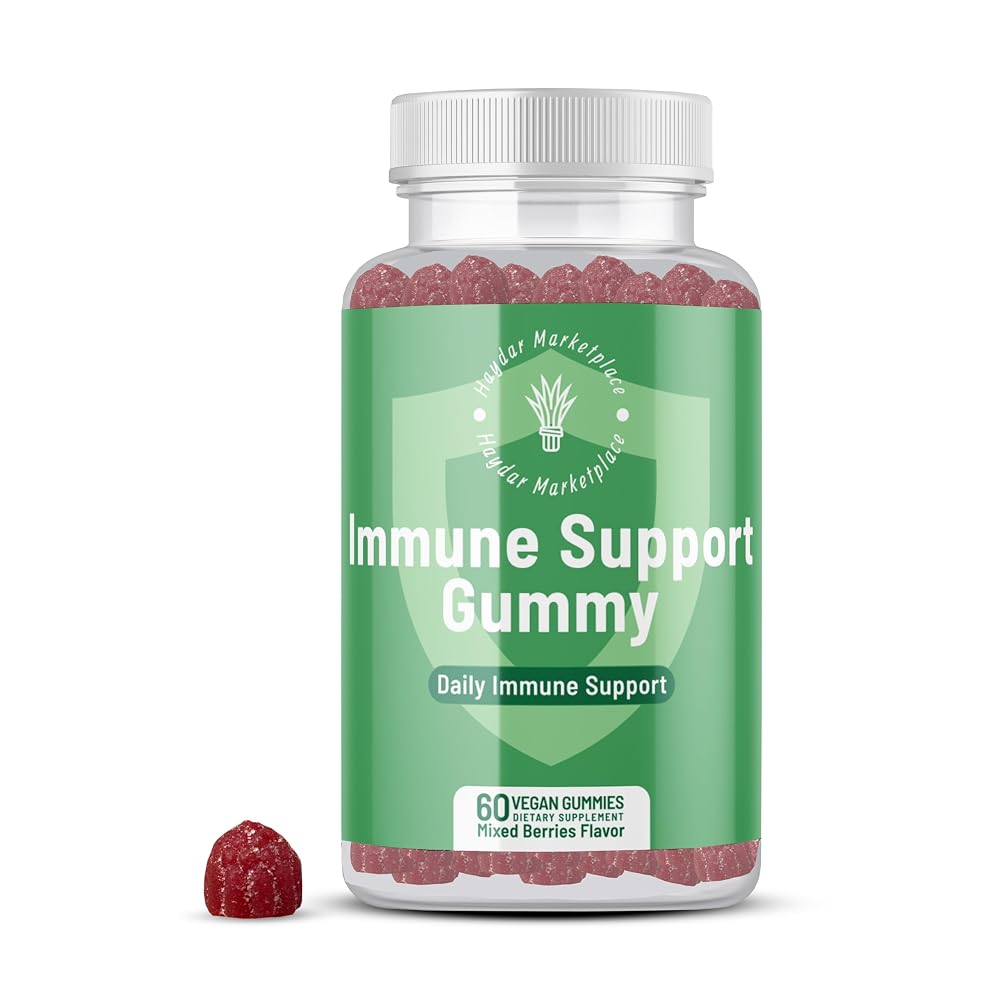Haydar Marketplace Immune Support Gummies with Vitamins C & D - 60 Gummies