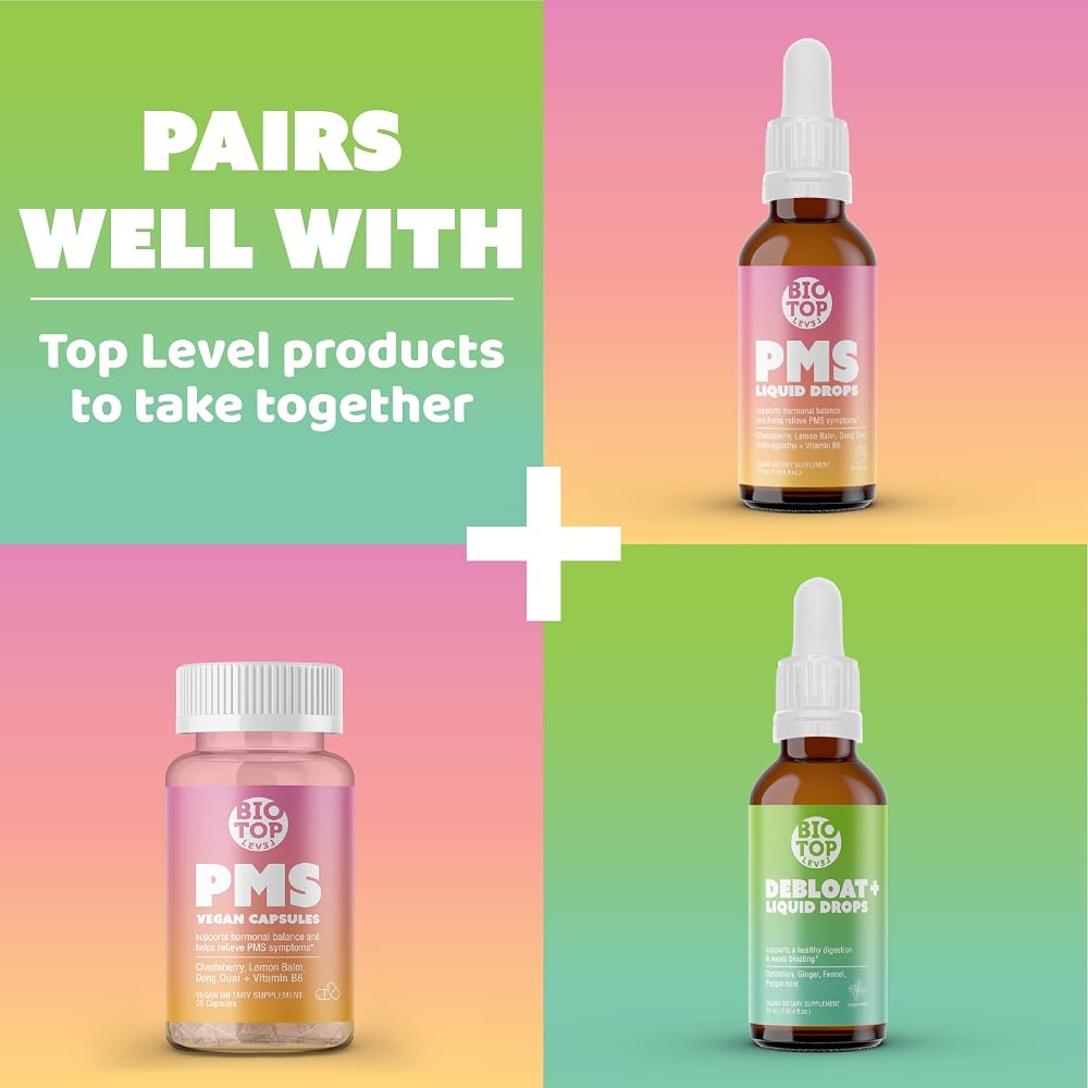BIOTOPLEVEL PMS Support for Cramps, Bloating & Mood - 30 Capsules - image 8