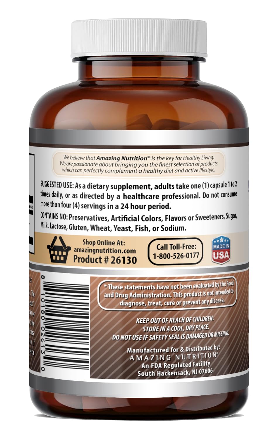 Amazing Nutrition Caffeine 200 mg Energy Capsules - 240 Count - image 5