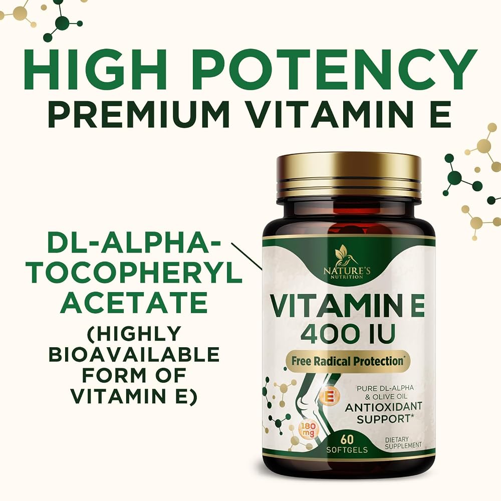 Nature's Nutrition Vitamin E 180mg Per Serving - E Vitamins DL-Alpha