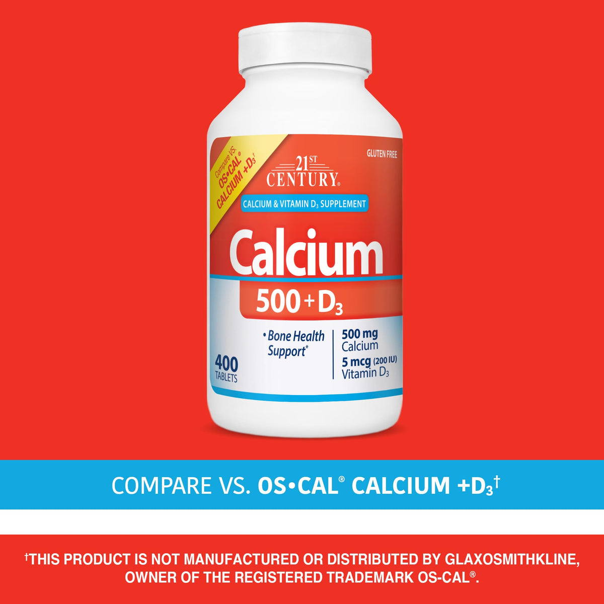 21st Century Calcium 500mg + Vitamin D3 Tablets for Bone Health - 400 Count - image 5