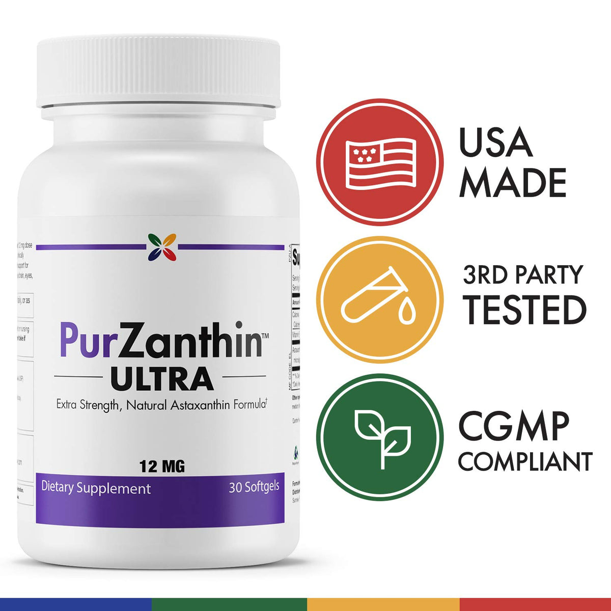 Stop Aging Now PurZanthin Ultra Natural Astaxanthin 12 mg - 1 Softgels - image 4