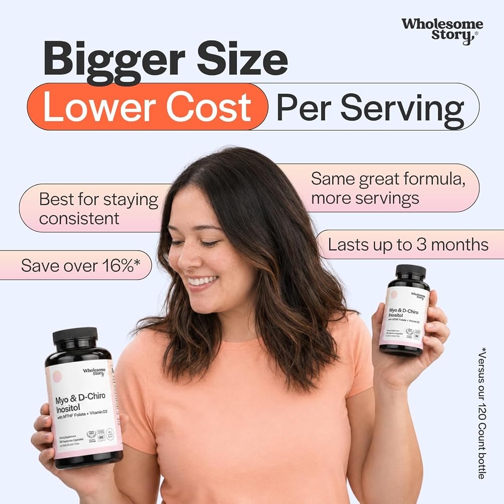 Wholesome Story Myo-Inositol & D-Chiro Inositol Capsules - 360 Count - image 4