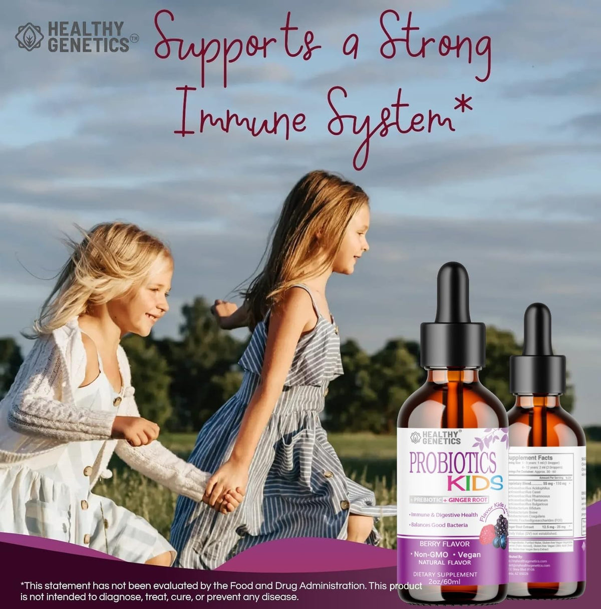 Healthy Genetics Liquid Probiotics for Kids & Toddlers - 2 Fl Oz - image 3