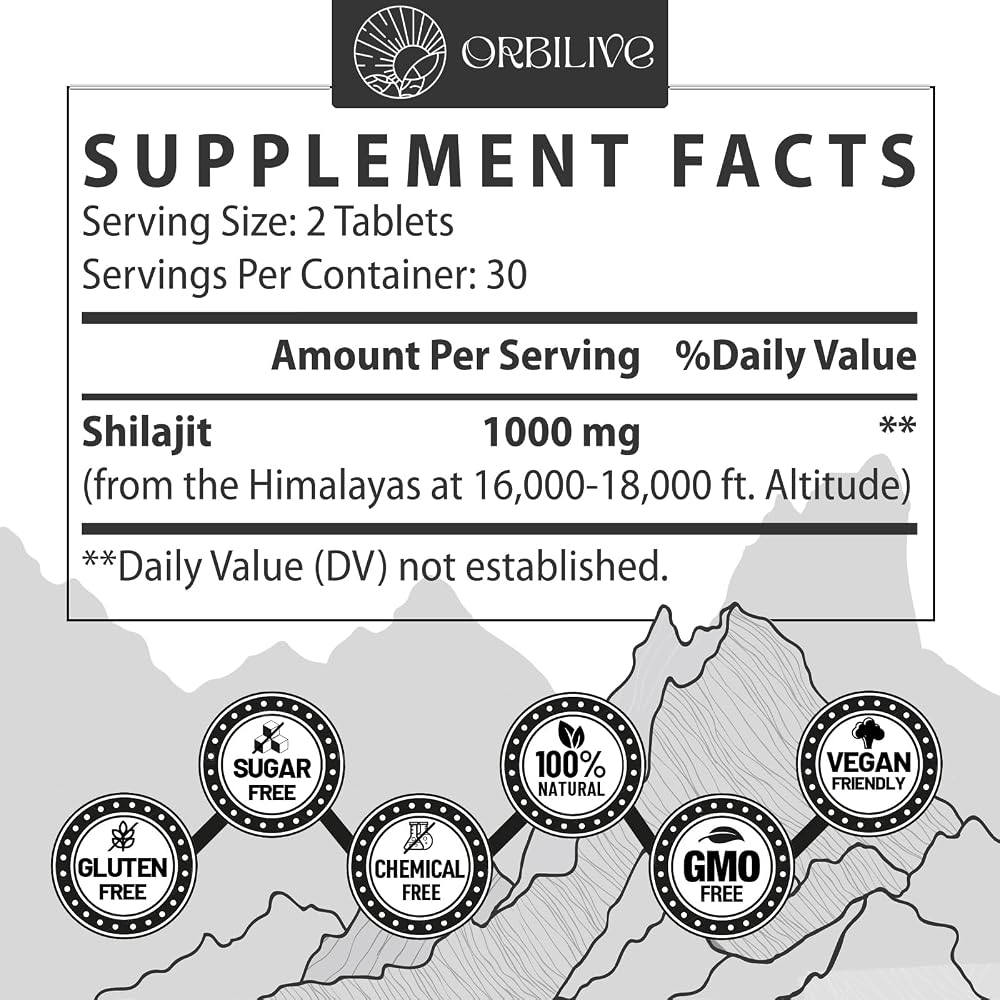 ORBILIVE Shilajit Tablets 1000 MG