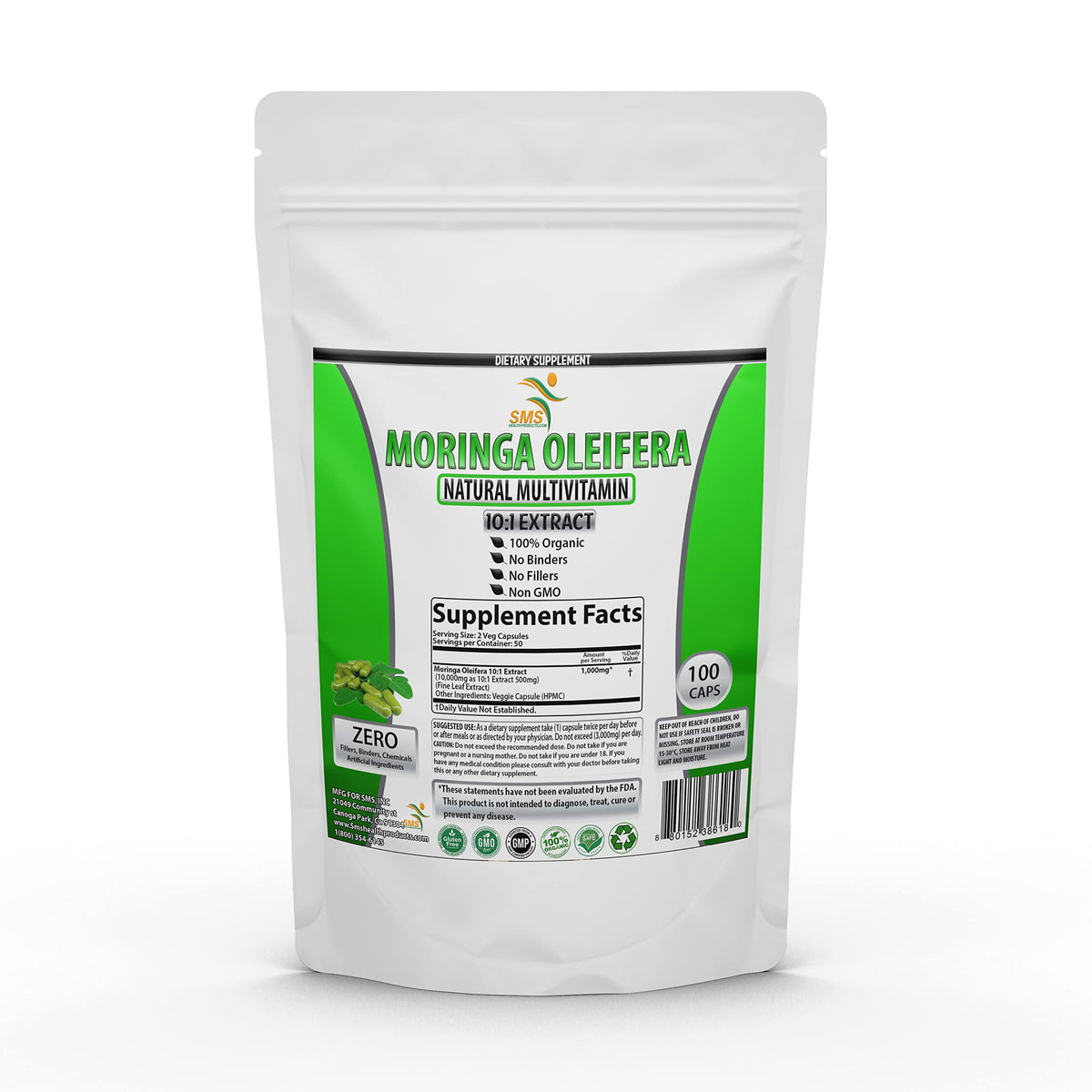 SMSHEALTHPRODUCTS Moringa Oleifera 100% Pure Leaf Powder - image 5