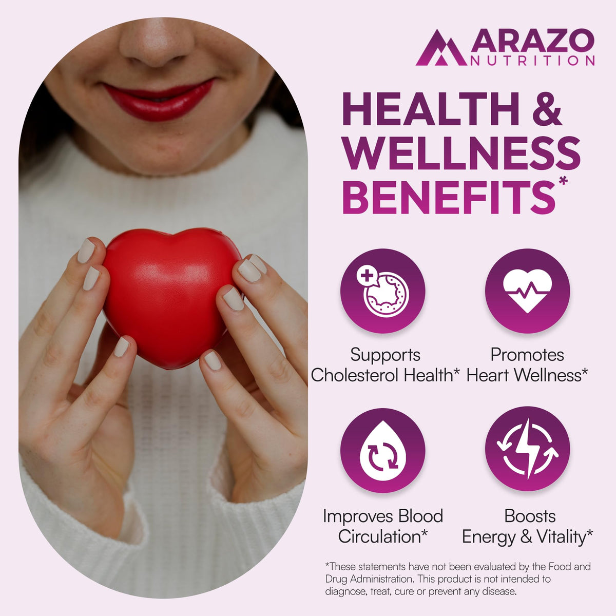 Arazo Nutrition Red Yeast Rice Extract 1200 MG - 120 Vegetarian Capsules - image 3