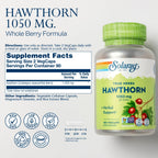 SOLARAY Hawthorn Berry 1050 mg Herbal Support - 180 Vegetarian Capsules - image 2