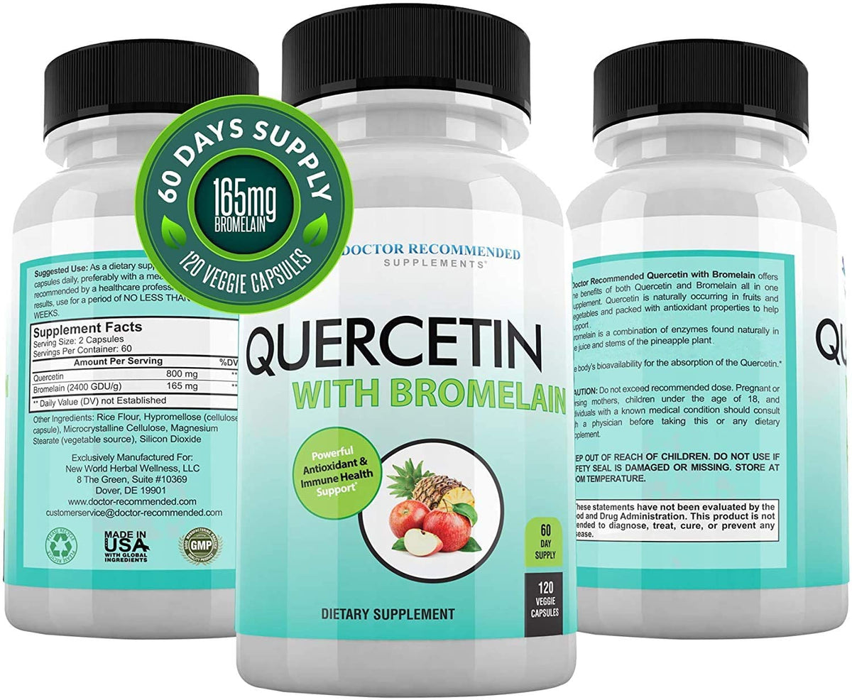 Doctor Recommended Supplements Quercetin 800mg with Bromelain