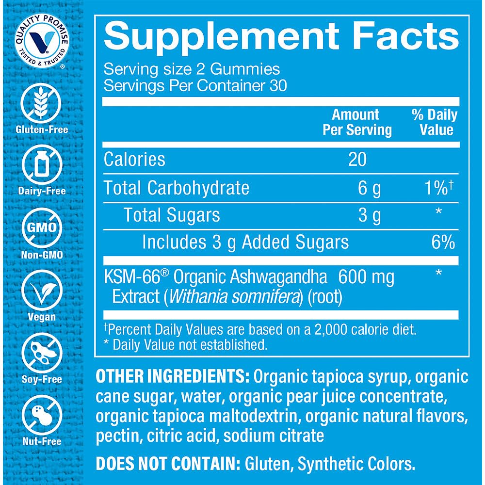 The Vitamin Shoppe Ashwagandha 600 MG Stress Support Gummies - 60 Count - image 2