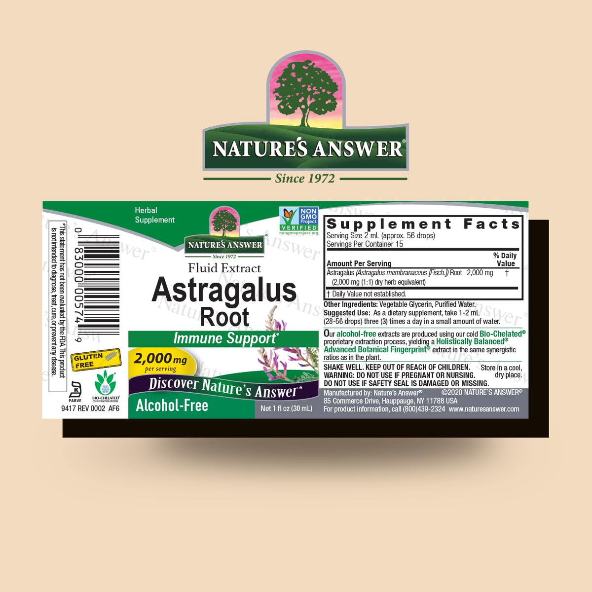 Nature's Answer Astragalus Root Alcohol Free Liquid - 2 Fl Oz - image 2