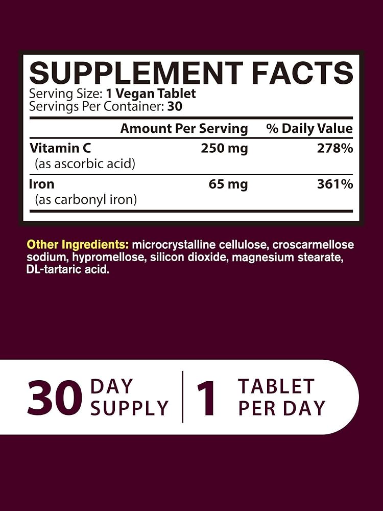 Vitacook Iron Supplement 65mg with 25mg VC