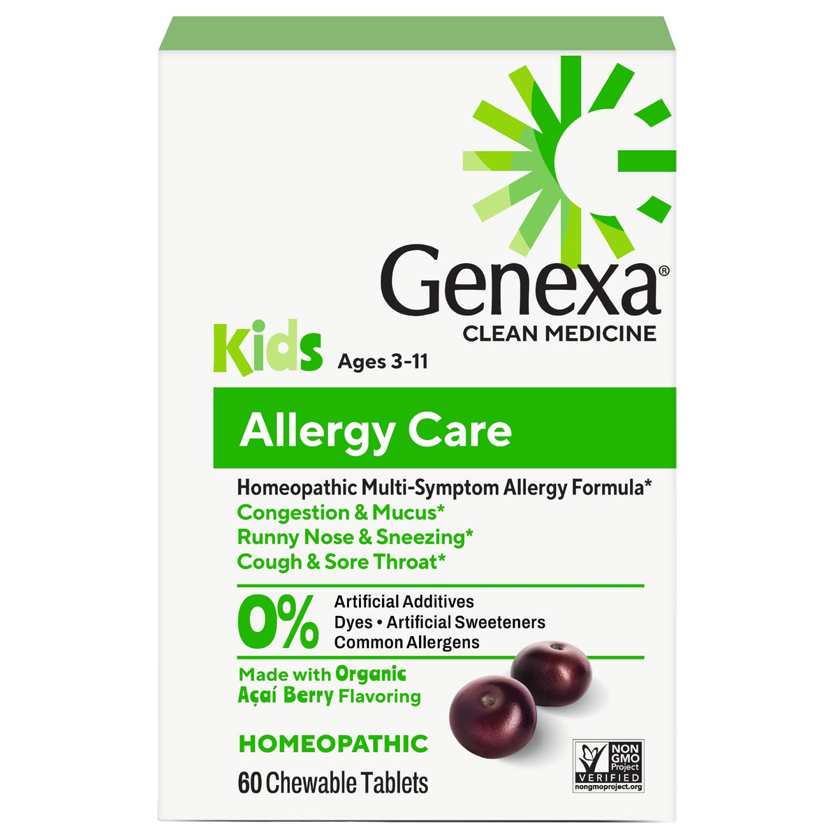 Genexa Kids Allergy Relief Chewable Tablets - 60 Tablets