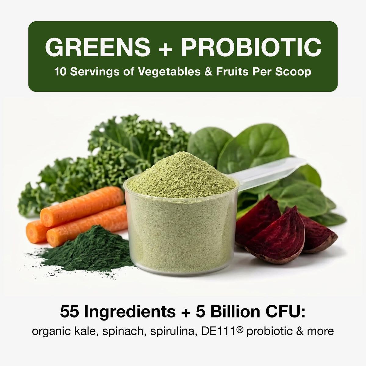 Biopharma Scientific NanoGreens + Probiotic Green Spirulina Powder